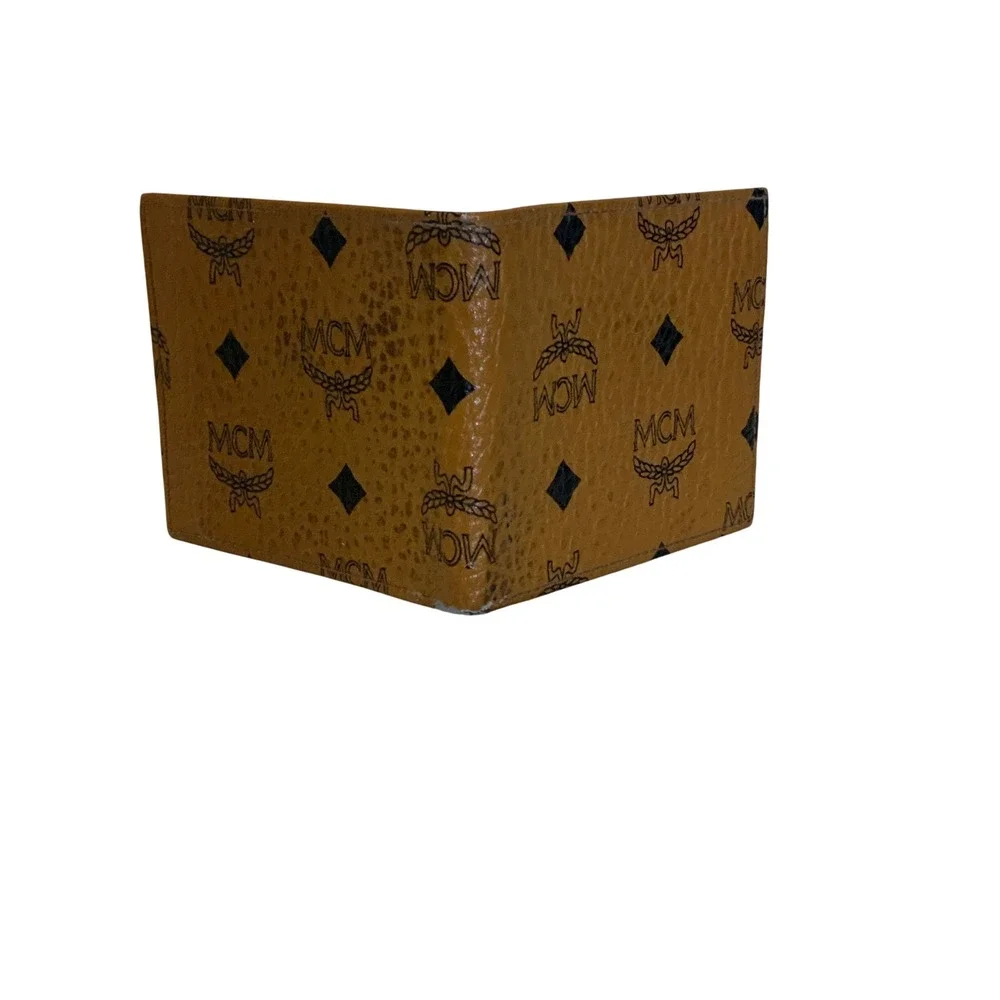 MCM Vintage Bifold Wallet Cognac Visetos Monogram Coated Canvas Brown - Picture 3 of 10
